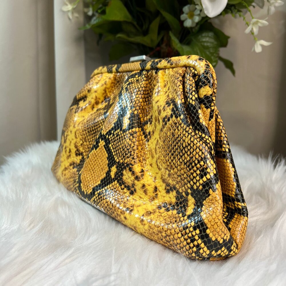 Balenciaga Python Effect Cloud Clutch With Extend… - image 4